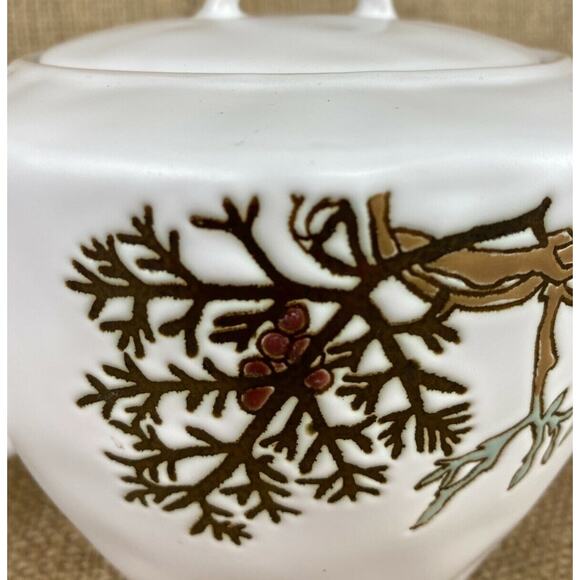 Spectrum Designz Ceramic Teapot Evergreen and Berries Embossed - Picture 4 of 8